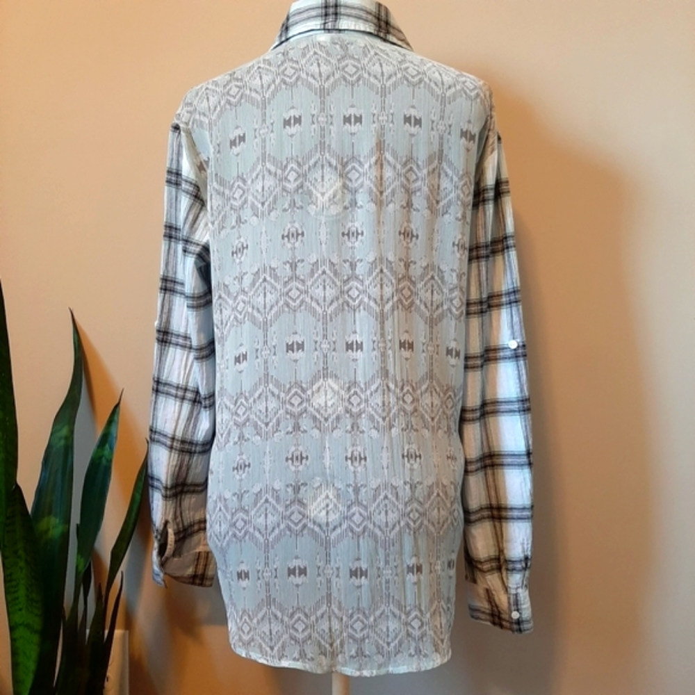 Anthropologie White Crow Plaid Shirt